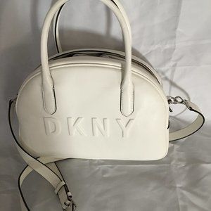NWT DKNY Tilly Dome Faux Leather Large Satchel - White